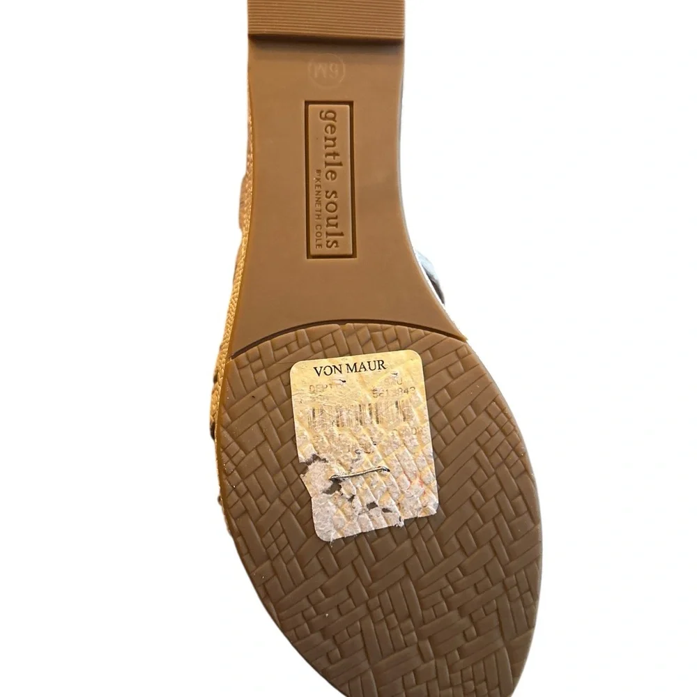 Gentle Souls Tan Lace-Up Wedge Sandals